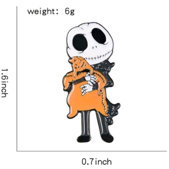 🦇Nightmare Before Christmas Jack Skellington & Oogie Boogie pin - Picture 2 of 2